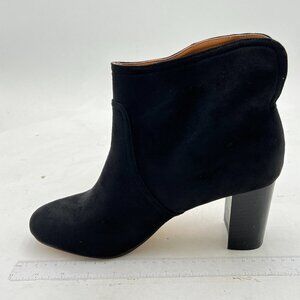 Black Suede Women Pointed Toe Block Heel Ankle Boots Dress Bootie Shoes